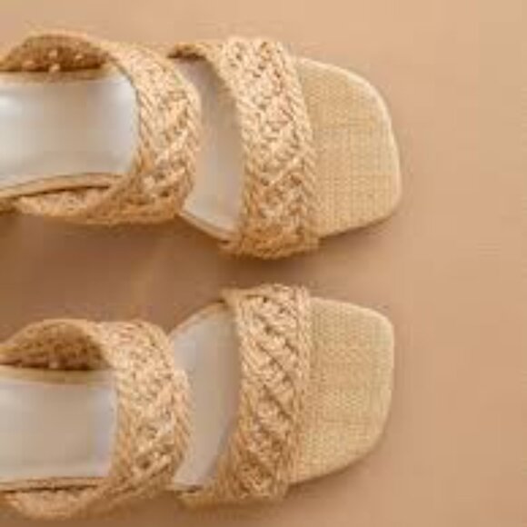 Oasis Society Barbara Woven Heels in Wheat -- Size 7.5 -- NWT/NIB - Picture 8 of 9